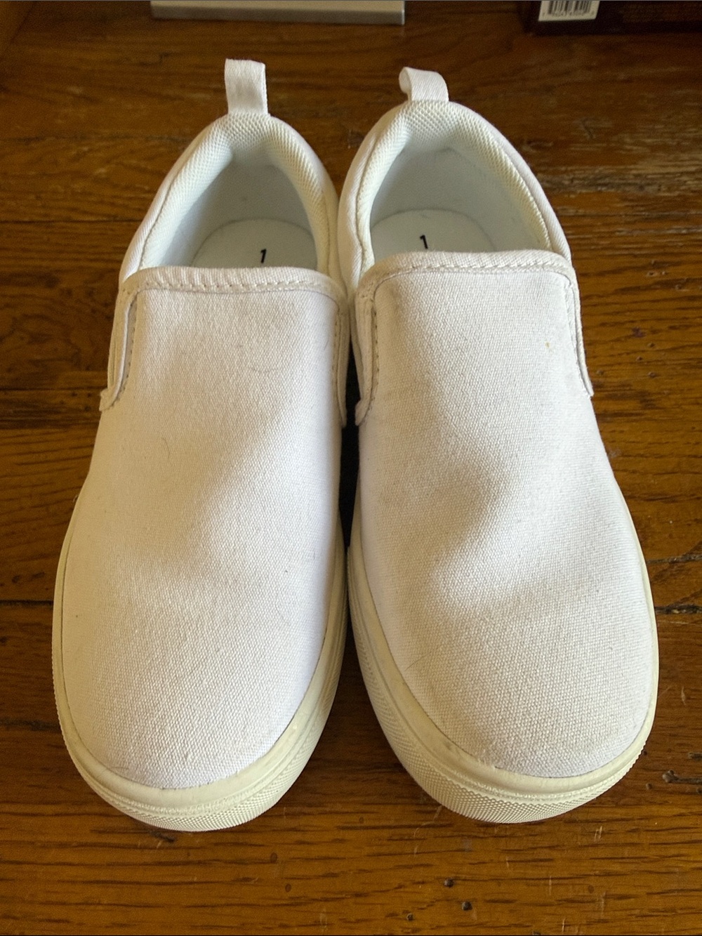 wonder nation White Canvas Slip-On Sneakers for Kids